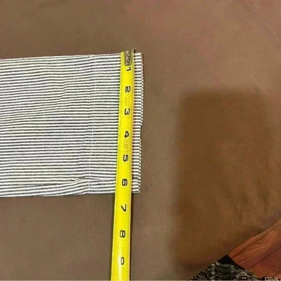 brandy melville high Rise gray Tan white striped tilden elasticize pants - Picture 9 of 9